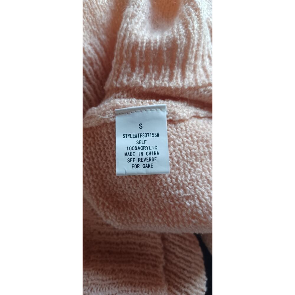 Pink Heart Sweater Soft Girl Balletcore Coquette Size Small Oversized Fit - Picture 7 of 8